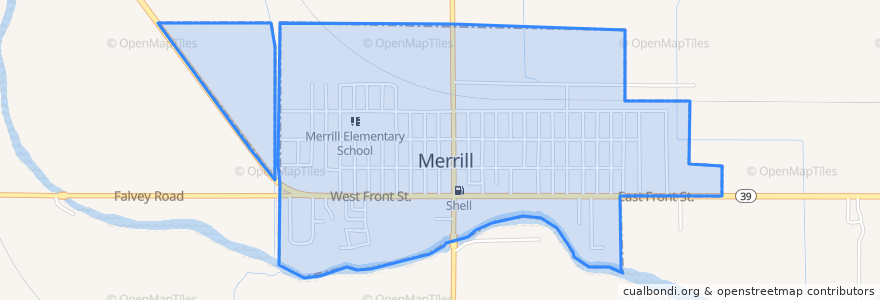 Mapa de ubicacion de Merrill.
