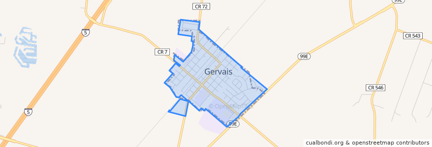 Mapa de ubicacion de Gervais.