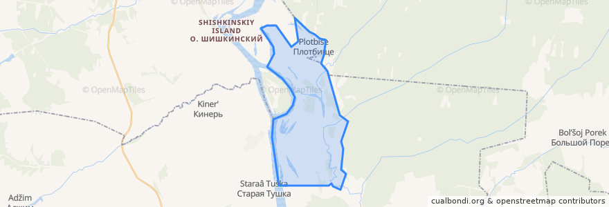 Mapa de ubicacion de Плотбищенское сельское поселение.