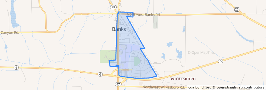 Mapa de ubicacion de Banks.