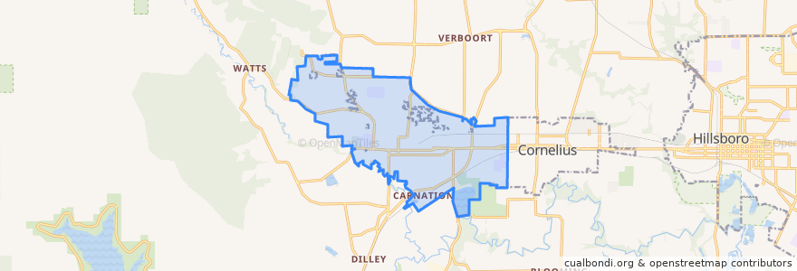 Mapa de ubicacion de Forest Grove.