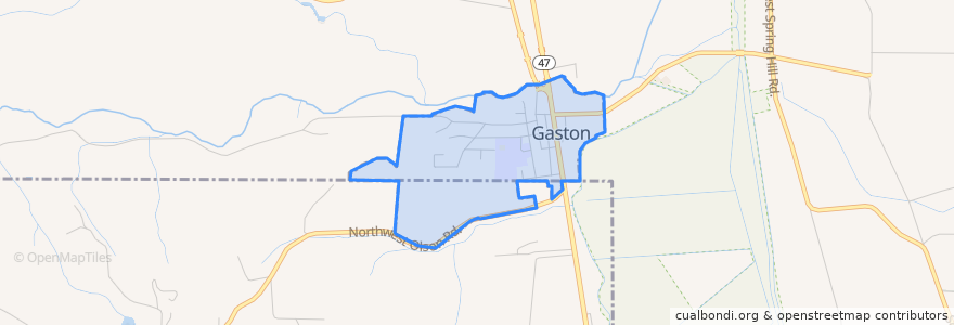 Mapa de ubicacion de Gaston.