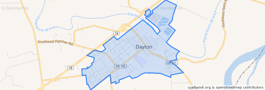 Mapa de ubicacion de Dayton.