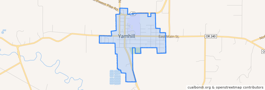 Mapa de ubicacion de Yamhill.
