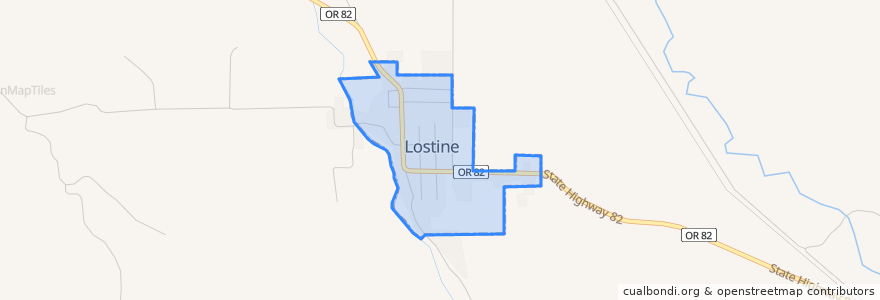 Mapa de ubicacion de Lostine.