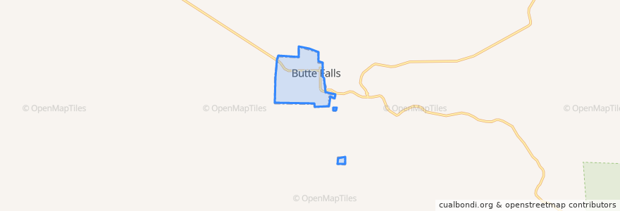 Mapa de ubicacion de Butte Falls.