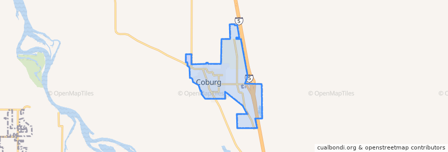 Mapa de ubicacion de Coburg.