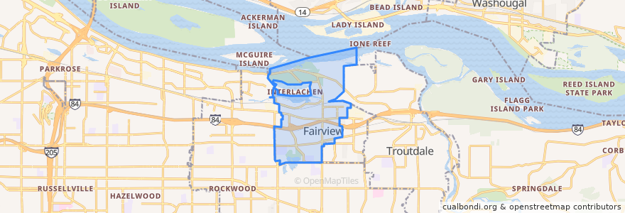 Mapa de ubicacion de Fairview.