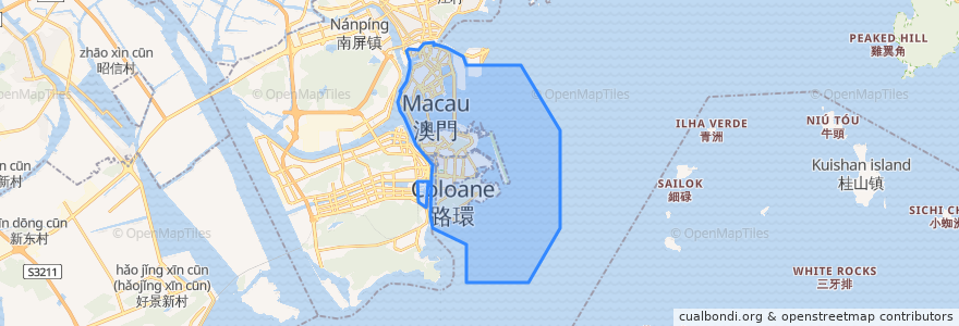 Mapa de ubicacion de Macao.