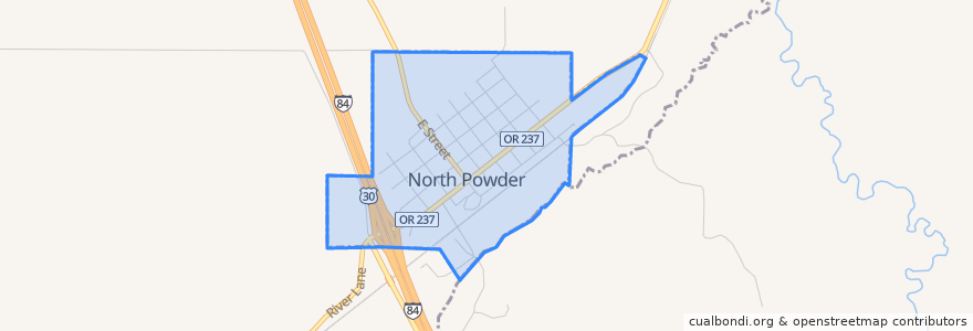 Mapa de ubicacion de North Powder.