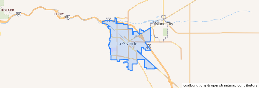 Mapa de ubicacion de La Grande.