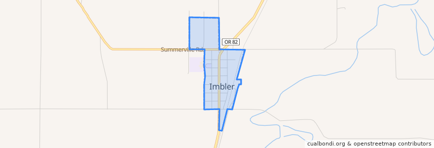 Mapa de ubicacion de Imbler.