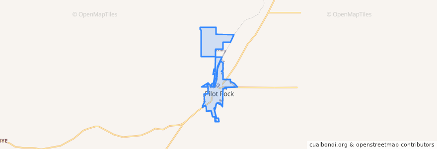 Mapa de ubicacion de Pilot Rock.