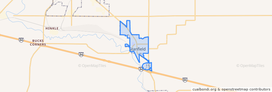 Mapa de ubicacion de Stanfield.