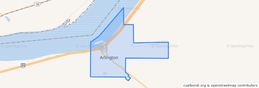 Mapa de ubicacion de Arlington.