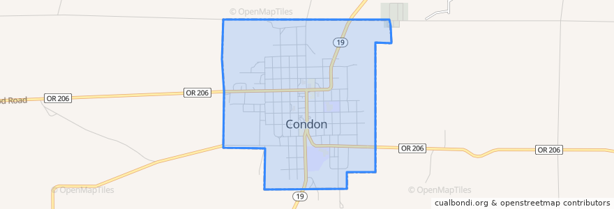 Mapa de ubicacion de Condon.