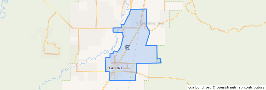Mapa de ubicacion de La Pine.