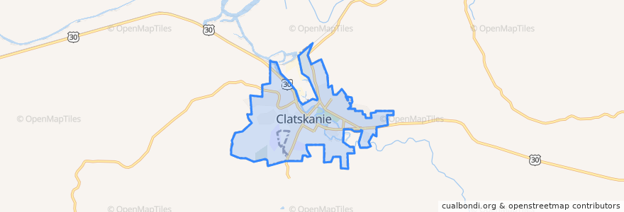 Mapa de ubicacion de Clatskanie.