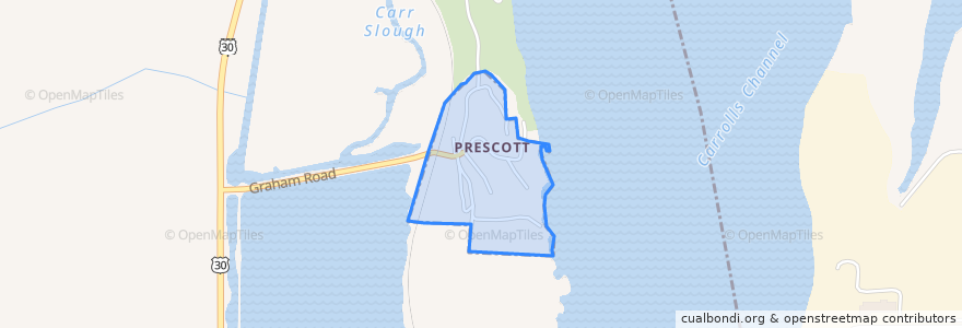 Mapa de ubicacion de Prescott.