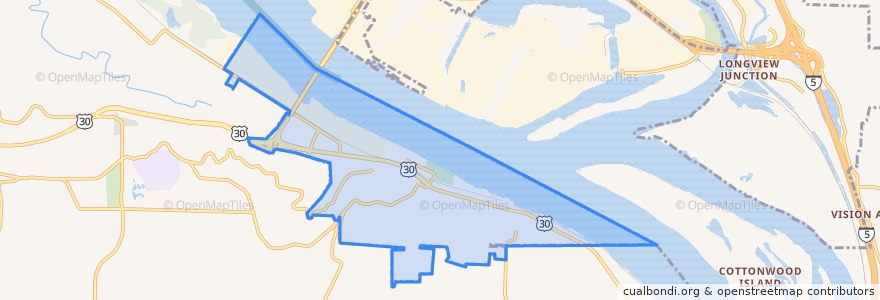 Mapa de ubicacion de Rainier.