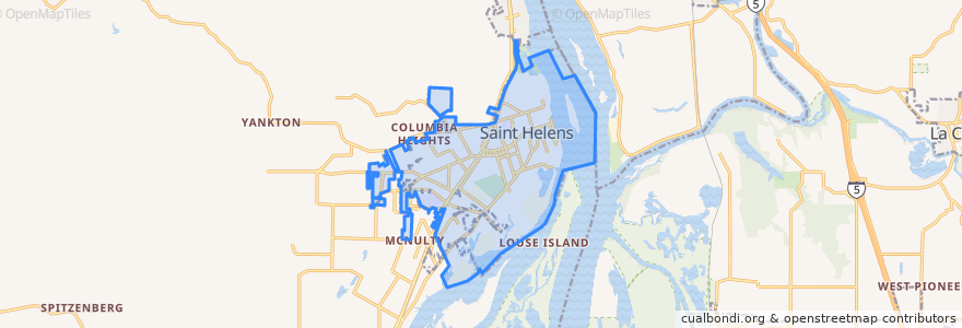 Mapa de ubicacion de Saint Helens.