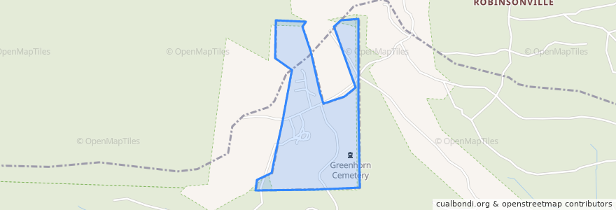Mapa de ubicacion de Greenhorn.
