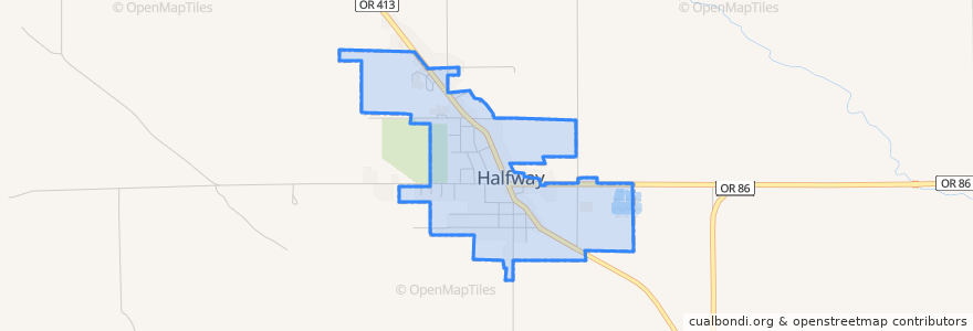Mapa de ubicacion de Halfway.