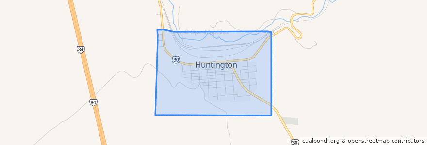 Mapa de ubicacion de Huntington.