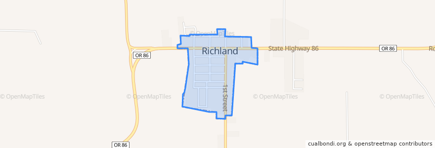 Mapa de ubicacion de Richland.