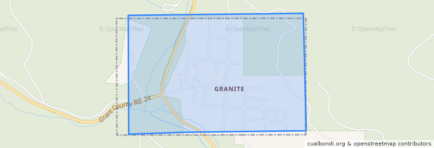 Mapa de ubicacion de Granite.