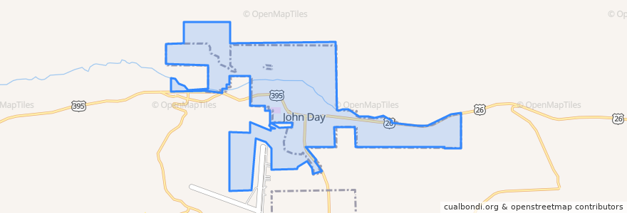 Mapa de ubicacion de John Day.