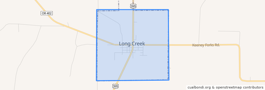 Mapa de ubicacion de Long Creek.