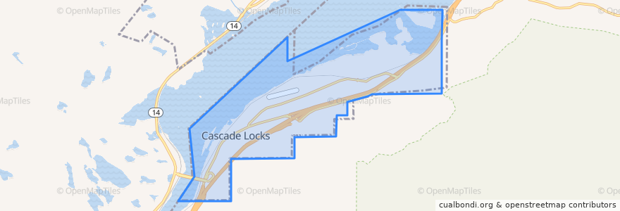 Mapa de ubicacion de Cascade Locks.