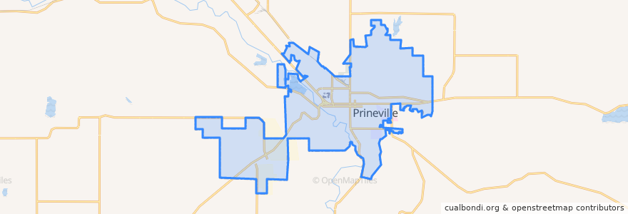 Mapa de ubicacion de Prineville.
