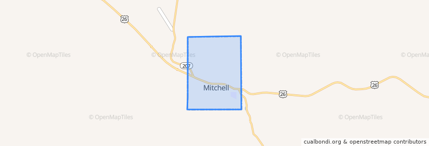 Mapa de ubicacion de Mitchell.