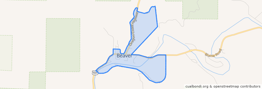 Mapa de ubicacion de Beaver.