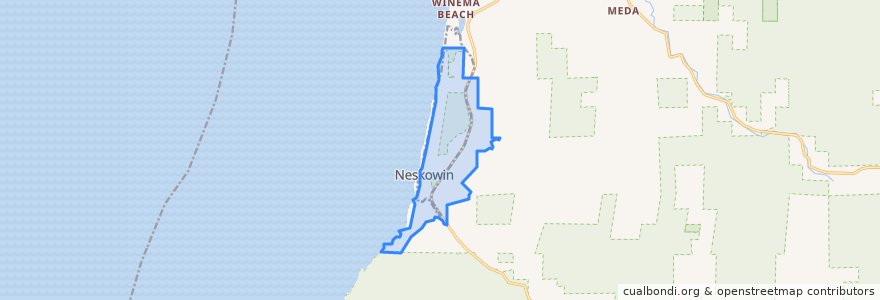 Mapa de ubicacion de Neskowin.