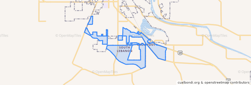 Mapa de ubicacion de South Lebanon.