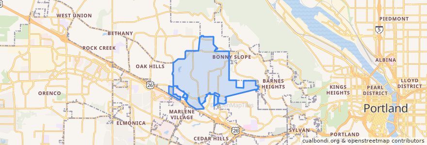 Mapa de ubicacion de Cedar Mill.
