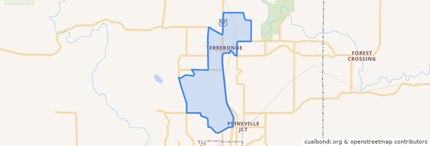 Mapa de ubicacion de Terrebonne.
