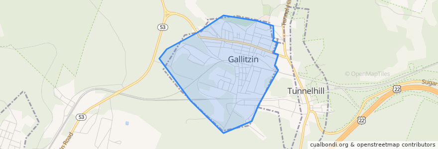 Mapa de ubicacion de Gallitzin.