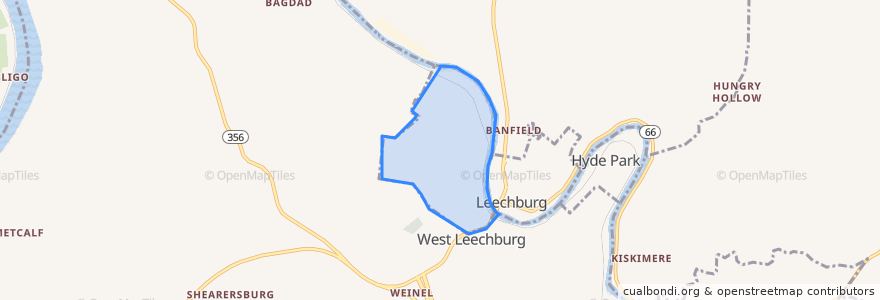 Mapa de ubicacion de West Leechburg.