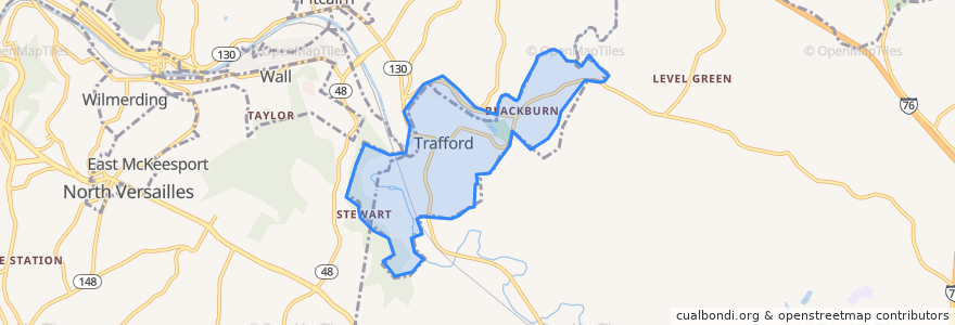 Mapa de ubicacion de Trafford.