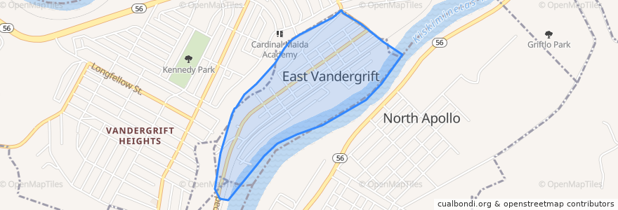 Mapa de ubicacion de East Vandergrift.