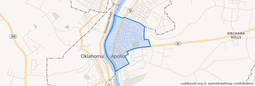 Mapa de ubicacion de Apollo.