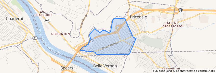 Mapa de ubicacion de North Belle Vernon.