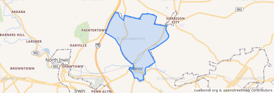 Mapa de ubicacion de Manor.