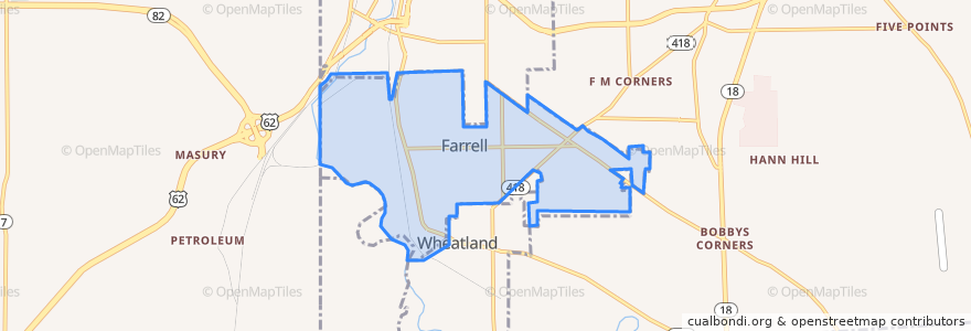 Mapa de ubicacion de Farrell.