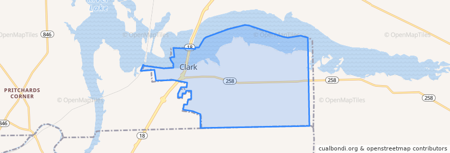 Mapa de ubicacion de Clark.