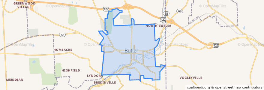 Mapa de ubicacion de Butler.
